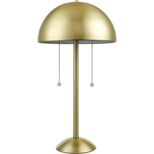 Globe Electric 12976 Haydel 21″ 2-Light Table Lamp, Matte Brass, Double On/Off Pull Chain(Haydel (Brass))