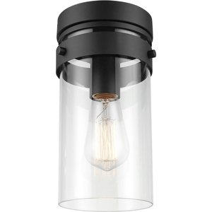 Globe Electric 44094 1-Light Outdoor/Indoor Wall Sconce, Black Finish, Seeded Glass Shade, Coastal Modern Design, Weather-Resistant, E26 Base(Matte Black)
