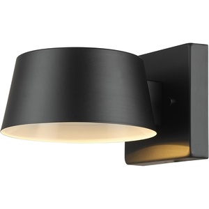 Globe Electric 51432 LED Integrated Outdoor Indoor Wall Sconce, Black, 17 Watts, 520 Lumens, Back Porch Lights, Front Patio, Garage Fixture, Exterior Lighting for House(Matte Black  Maisel)