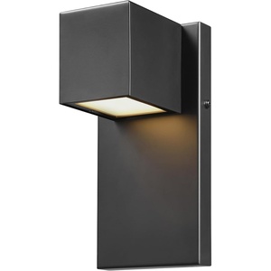 Globe Electric 51432 LED Integrated Outdoor Indoor Wall Sconce, Black, 17 Watts, 520 Lumens, Back Porch Lights, Front Patio, Garage Fixture, Exterior Lighting for House(Matte Black  Kara)