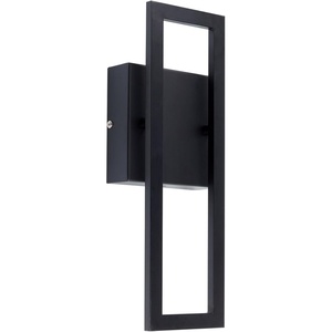 Globe Electric 51432 LED Integrated Outdoor Indoor Wall Sconce, Black, 17 Watts, 520 Lumens, Back Porch Lights, Front Patio, Garage Fixture, Exterior Lighting for House(Black  McKay)