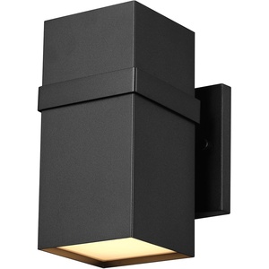 Globe Electric 51432 LED Integrated Outdoor Indoor Wall Sconce, Black, 17 Watts, 520 Lumens, Back Porch Lights, Front Patio, Garage Fixture, Exterior Lighting for House(Matte Black  Arlo)