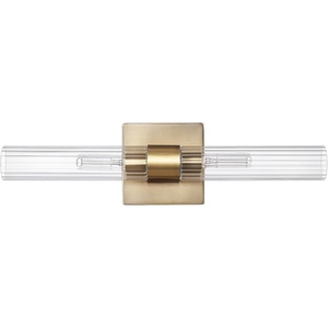 Globe Electric 51847 Edinburgh 2-Light LED Integrated Dimmable Wall Sconce Vanity Light, White Faux Marble, Frosted Acrylic Shades, 19W, 1200 Lumens(Gold)