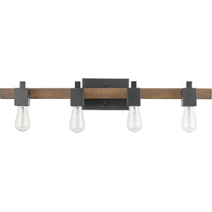 Globe Electric 51853 3-Light Vanity Light, Dark Bronze, Antique Brass Accents, Clear Glass Shade, Beauty Room Accessories, Bathroom Lights Over Mirror, Makeup Mirror Lights, Bulb Not Included(Phoenix)