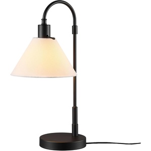 Globe Electric 52095 Belmont 17″ Desk Lamp, Matte Black, Antique Brass Accents, Fast Charging USB Port, Rocker On/Off Switch(Matte Black  White Shade)