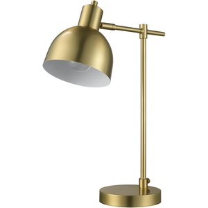 Globe Electric 52097 Pratt 18″ Desk Lamp, Matte Brass Finish, Adjustable Height, in-Line Rocker On/Off Switch(Shaded Brass  Dimitri)