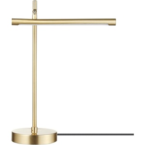 Globe Electric 52889 West 15″ LED Integrated Desk Lamp, Matte Brass, 200 Lumens, Dimmer Rotary Switch(West)