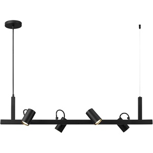 Globe Electric 59811 6-Light Adjustable Track Lighting, Matte Black Industrial Farmhouse Rectangular Frame, Pivoting Heads, E26 Base, Dimmable Ceiling Track Fixture(Matte Black  Asimov)