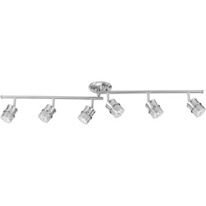 Globe Electric 59865 Spence 6-Light Foldable Track Lighting, Brushed Nickel, Frosted Glass Shades(Nickel  Kearney)