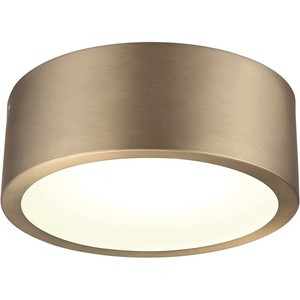 Globe Electric 60309 2-Light Flush Mount Ceiling Light, Matte Black, Antique Brass Accents, Frosted Glass Shade, Bedroom Lighting Fixtures Ceiling, Dining Room Fixture, Lighting for Hallway(Edinburg (Brass))