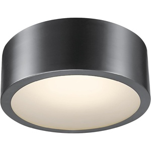 Globe Electric 60309 2-Light Flush Mount Ceiling Light, Matte Black, Antique Brass Accents, Frosted Glass Shade, Bedroom Lighting Fixtures Ceiling, Dining Room Fixture, Lighting for Hallway(Edinburg (Black))