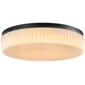 Globe Electric 60309 2-Light Flush Mount Ceiling Light, Matte Black, Antique Brass Accents, Frosted Glass Shade, Bedroom Lighting Fixtures Ceiling, Dining Room Fixture, Lighting for Hallway(Matte Brass)