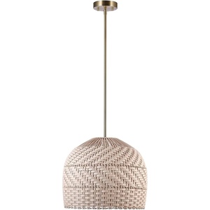 Globe Electric 60332 Grant 1-Light Pendant Lighting, Twine, Matte White, White Fabric Cord(Artessa)