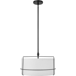 Globe Electric 60340 Emery Pendant Lighting, Matte Brass, Bulb Not Included(Matte Black  Off-White)