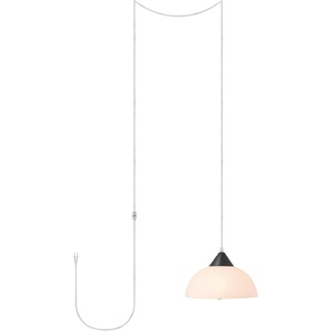 Globe Electric 60435 1-Light Plug-in Pendant Light Fixture, Dark Bronze Finish, Frosted Shade, Adjustable Clear Cord Height, Modern Hanging Lights for Kitchen Island, Hallway, or Dining Room(1)