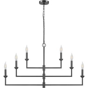 Globe Electric 60886 Heath 3-Light Convertible Flush Mount Ceiling Light Chandelier, Matte Black, Bulb Not Included(Matte Black  Black Chain)