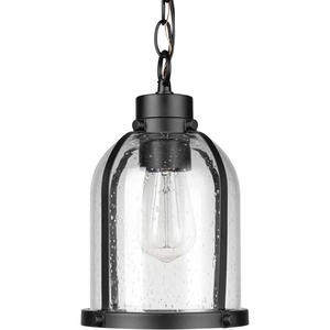 Globe Electric 60886 Heath 3-Light Convertible Flush Mount Ceiling Light Chandelier, Matte Black, Bulb Not Included(Matte Black  Seeded Glass)