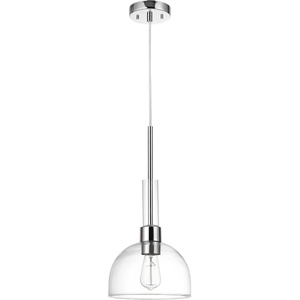 Globe Electric 60896 Tai 1-Light Pendant, Chrome, Clear Glass Shade, Bulb Not Included(Tai)