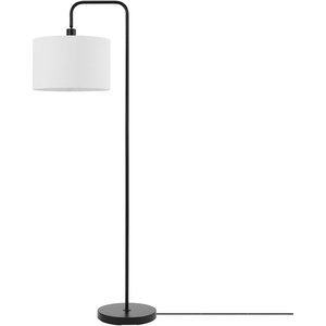Globe Electric 61000021 58″ Floor Lamp, Brass, White Linen Shade, On/Off Rotary Switch on Socket, Living Room Decor, Standing Lamps, Tall Lamp for Living-Room Corner(Black  White)