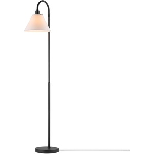 Globe Electric 61000021 58″ Floor Lamp, Brass, White Linen Shade, On/Off Rotary Switch on Socket, Living Room Decor, Standing Lamps, Tall Lamp for Living-Room Corner(Matte Black  White Shade)