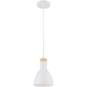 Globe Electric 61094 3-Light Cascading Pendant Light, Chrome Accents, White Shades(White  Wood Grain)