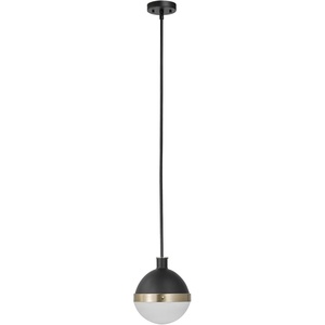Globe Electric 61261 1-Light Pendant Lighting, Matte Brass, Black Cloth Cord, 60W Vintage Edison Incandescent Bulb Included, E26 Base Socket, Kitchen Island, Café, Decorative, Ceiling Hanging Light(Black)