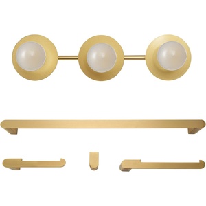 Globe Electric 63000007 18″ 3-Light Vanity Light, Matte Brass, Bulb Not Included(Courtney)