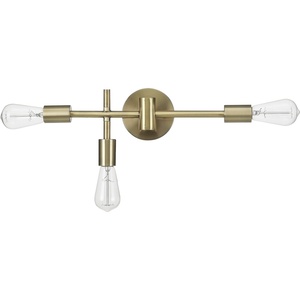 Globe Electric 63000007 18″ 3-Light Vanity Light, Matte Brass, Bulb Not Included(Hollins (Brass))