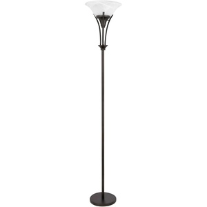Globe Electric 63361 Gatineau 71″ Dark Bronze Floor Lamp with Alabaster Glass Shade(Rustic)