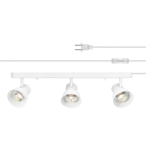 Globe Electric 64000047 22″ 4-Light Plug-in Track Lighting, Matte Black, Pivoting Heads, in-Line On/Off Switch, Minimalist Ceiling Light Fixture for Kitchen Island, Hallway, or Dining Room(Edwards (White))
