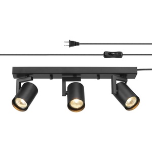 Globe Electric 64000047 22″ 4-Light Plug-in Track Lighting, Matte Black, Pivoting Heads, in-Line On/Off Switch, Minimalist Ceiling Light Fixture for Kitchen Island, Hallway, or Dining Room(Vinci (Black))