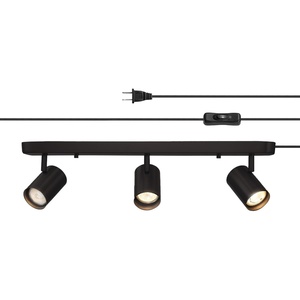 Globe Electric 64000047 22″ 4-Light Plug-in Track Lighting, Matte Black, Pivoting Heads, in-Line On/Off Switch, Minimalist Ceiling Light Fixture for Kitchen Island, Hallway, or Dining Room(Dale (Black))