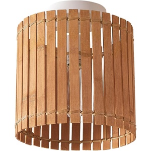 Globe Electric 65902 1-Light Flush Mount Ceiling Light, Matte Black, Paper Twine Shade(Bali)