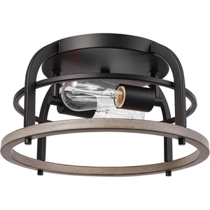 Globe Electric 66000072 4-Light Adjustable Socket Semi-Flush Mount Ceiling Light, Matte Black, Matte Brass Accents, Ceiling Light Fixture, Home Improvement, E26 Base, Pivot Joint, Exposed Socket(Scout)