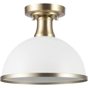 Globe Electric 66000076 1-Light Flush Mount Ceiling Light, Matte Black and White Opal Glass Dual Shade, Modern Lighting for Kitchen Island or Dining Room, Wall and Dimmer Switch Compatible(Matte White  Frosted Shade)