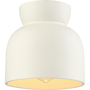 Globe Electric 66000076 1-Light Flush Mount Ceiling Light, Matte Black and White Opal Glass Dual Shade, Modern Lighting for Kitchen Island or Dining Room, Wall and Dimmer Switch Compatible(Matte White  Ines)