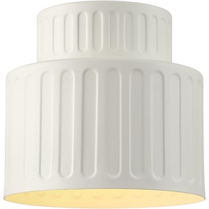 Globe Electric 66000076 1-Light Flush Mount Ceiling Light, Matte Black and White Opal Glass Dual Shade, Modern Lighting for Kitchen Island or Dining Room, Wall and Dimmer Switch Compatible(Faux-Ceramic Shade  White)