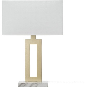 Globe Electric 67045 D’Alessio Table Lamp, 20 in, Matte Black(Faux Marble)