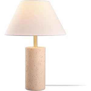 Globe Electric Novogratz x 18″ Ceramic Table Lamp, Matte Black, Off-White Tapered Fabric Shade, in-Line Rocker Switch, 5 Ft. Clear Cord, Home Office, Desk, Living Room(Brass Finish)