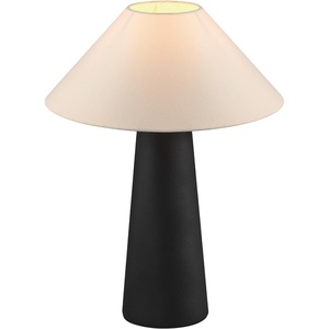 Globe Electric Novogratz x 18″ Ceramic Table Lamp, Matte Black, Off-White Tapered Fabric Shade, in-Line Rocker Switch, 5 Ft. Clear Cord, Home Office, Desk, Living Room(Matte Black)