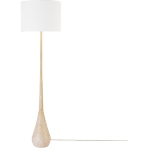Globe Electric Novogratz x Globe Harrington 65″ Floor Lamp, 2-Tone Faux Wood Base, White Fabric Shade, Socket Rotary Switch 67225(Faux Wood  Katana)