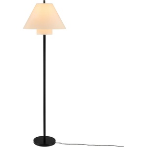 Globe Electric Novogratz x Globe Harrington 65″ Floor Lamp, 2-Tone Faux Wood Base, White Fabric Shade, Socket Rotary Switch 67225(Matte Black  Double Shade)