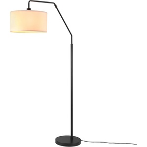 Globe Electric Novogratz x Globe Harrington 65″ Floor Lamp, 2-Tone Faux Wood Base, White Fabric Shade, Socket Rotary Switch 67225(Matte Black  White Fabric)