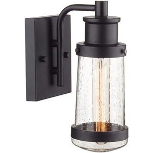 Globe Electric Vintage 1-Light Matte Black Bennett Wall Sconce
