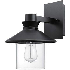 Globe Electric Westminster 1-Light Black Outdoor Indoor Wall Mount Sconce with Clear Glass Shade