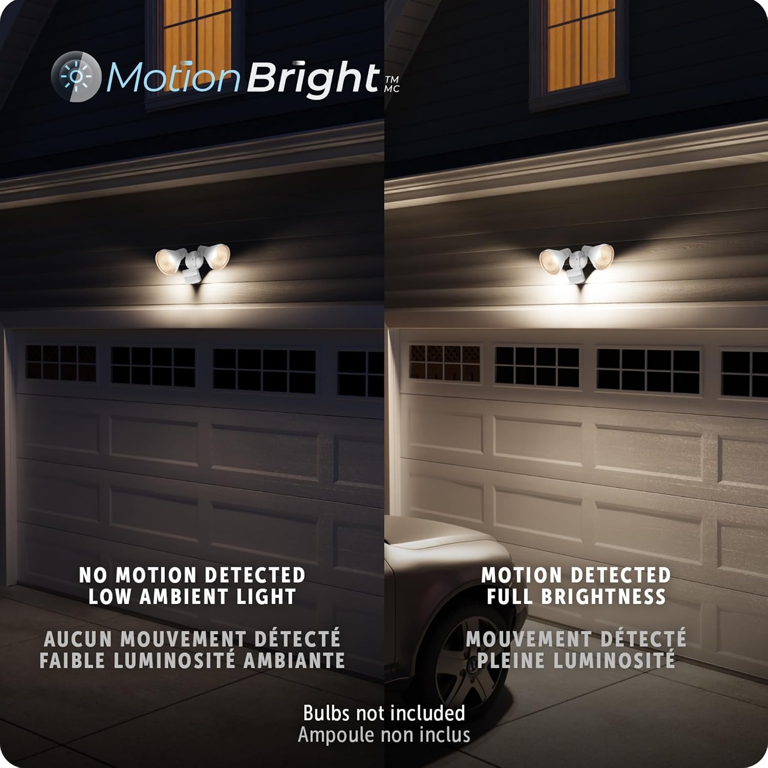 image:imageGLOBE 180Degree 240 W Twin Head White Hardwired Motion Sensor Security Flood Light MotionBright Spotlight Outdoor Outside House Lights