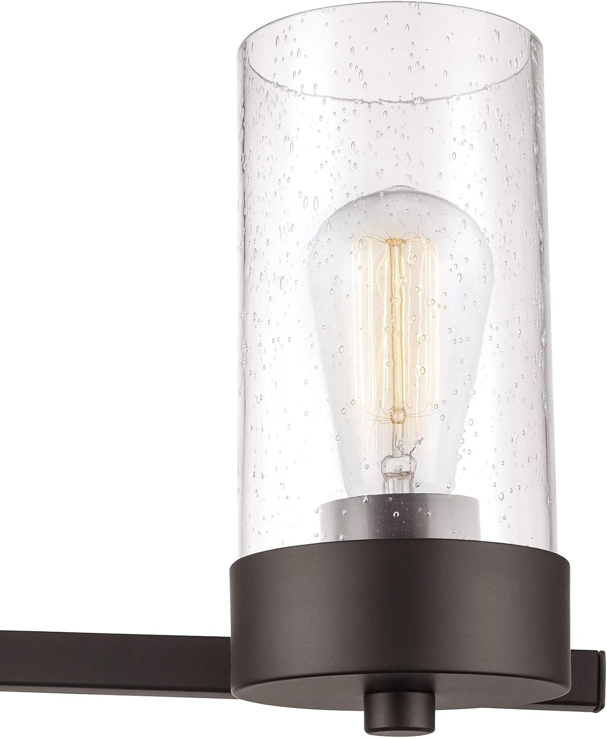 image:imageGLOBE Electric 51633 Axel 3Light Vanity Light Bronze Seeded Glass Shades Bulbs IncludedBronze