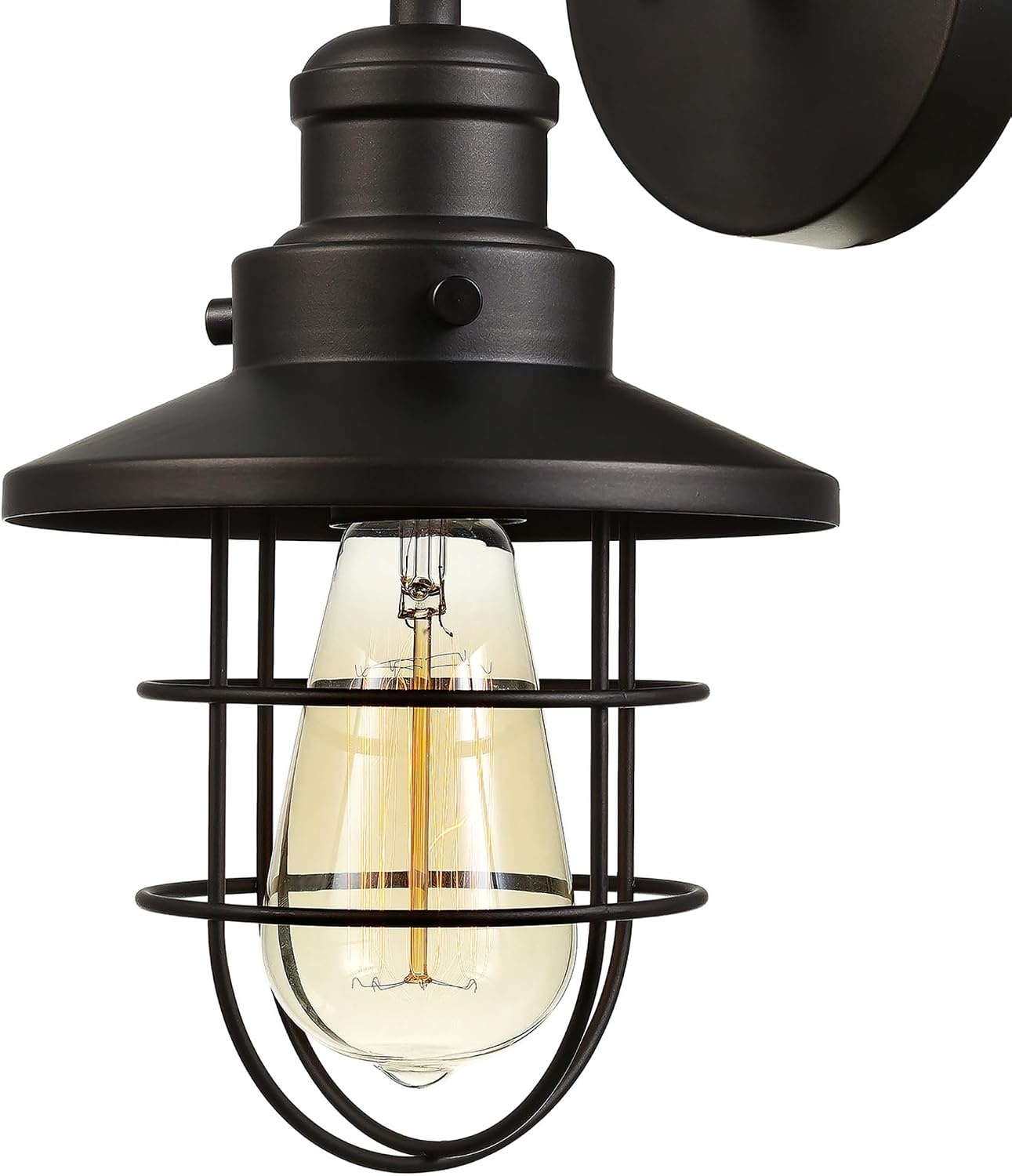 image:imageGLOBE Electric 59123 1Light Wall Sconce Dark Bronze Removable Cage Shade Wall Lighting Wall Lamp Dimmable Wall Lights for Bedroom Kitchen Sconces Wall Lighting Home Dcor Bulb Not IncludedDark Bronze