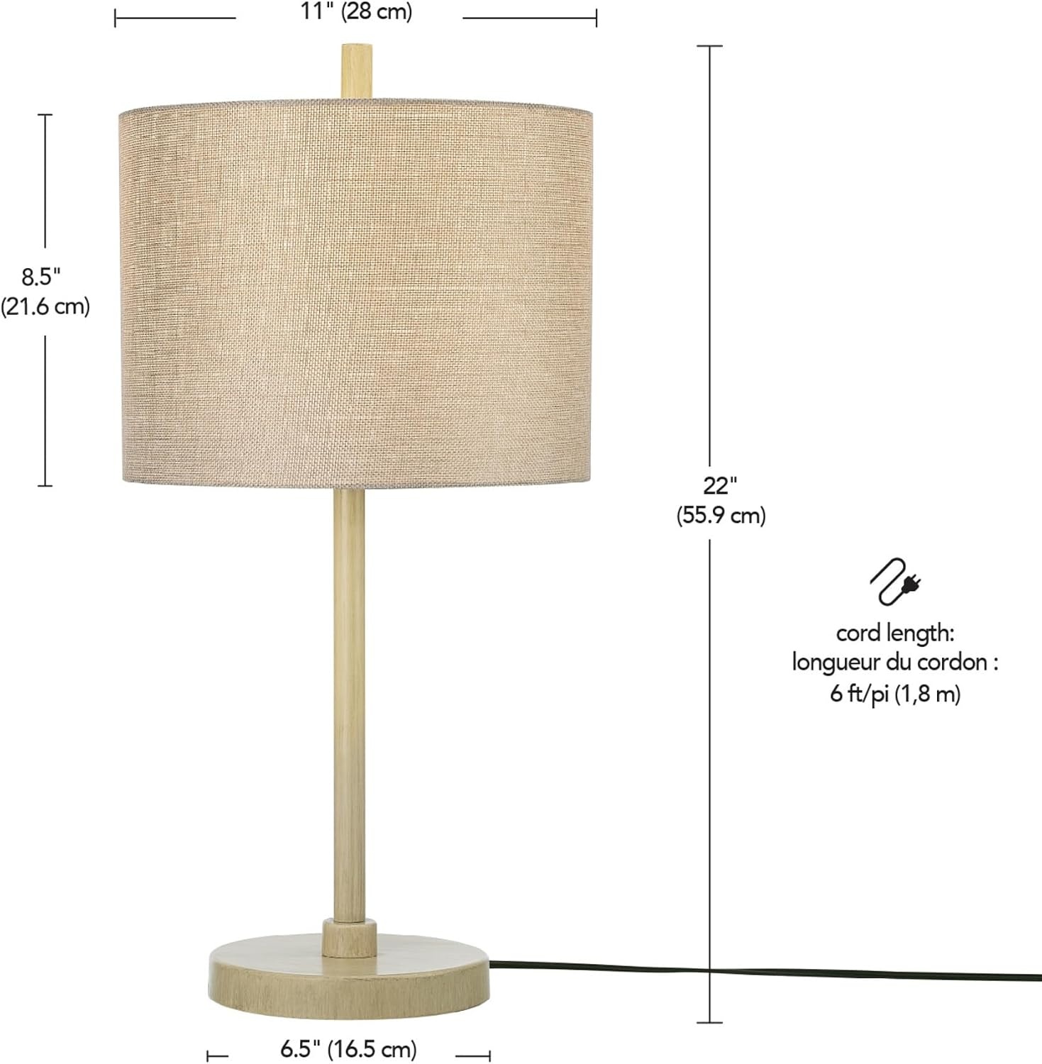 image:imageGLOBE Electric 65916 22 Table Lamp Light Faux Wood Jute Shade