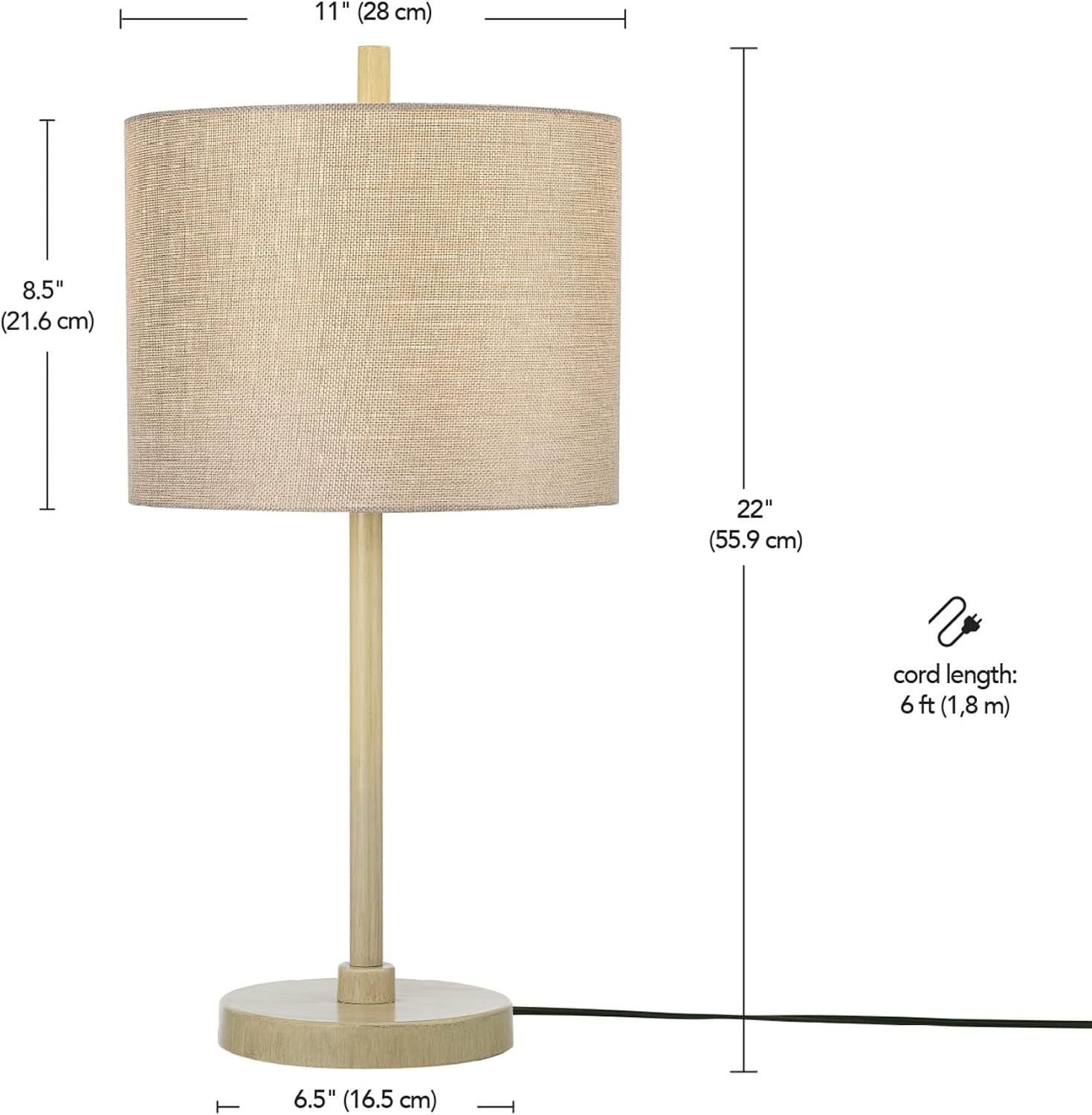 image:imageGLOBE Electric 65916 22 Table Lamp Light Faux Wood Jute Shade